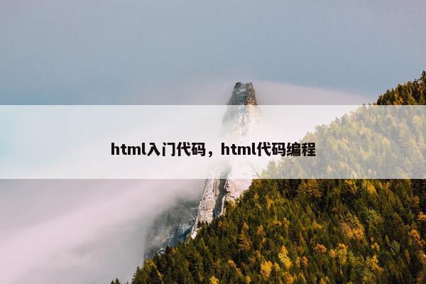 html入门代码，html代码编程