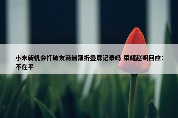 小米新机会打破友商最薄折叠屏记录吗 荣耀赵明回应：不在乎