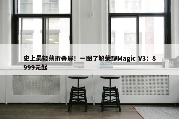 史上最轻薄折叠屏！一图了解荣耀Magic V3：8999元起