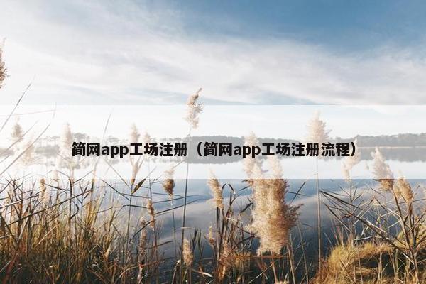 简网app工场注册（简网app工场注册流程）