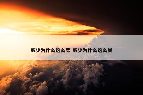 威少为什么这么菜 威少为什么这么贵