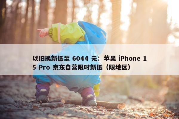 以旧换新低至 6044 元：苹果 iPhone 15 Pro 京东自营限时新低（限地区）