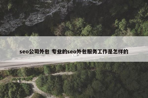 seo公司外包 专业的seo外包服务工作是怎样的