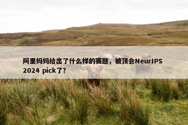 阿里妈妈给出了什么样的赛题，被顶会NeurIPS 2024 pick了？