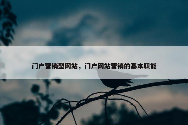 门户营销型网站，门户网站营销的基本职能