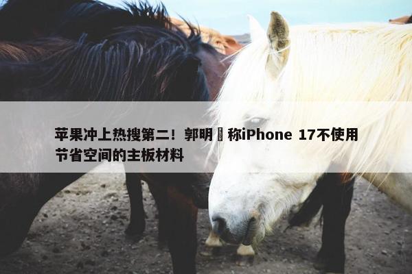 苹果冲上热搜第二！郭明錤称iPhone 17不使用节省空间的主板材料