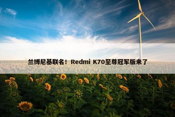 兰博尼基联名！Redmi K70至尊冠军版来了