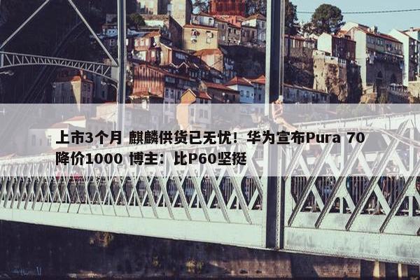 上市3个月 麒麟供货已无忧！华为宣布Pura 70降价1000 博主：比P60坚挺