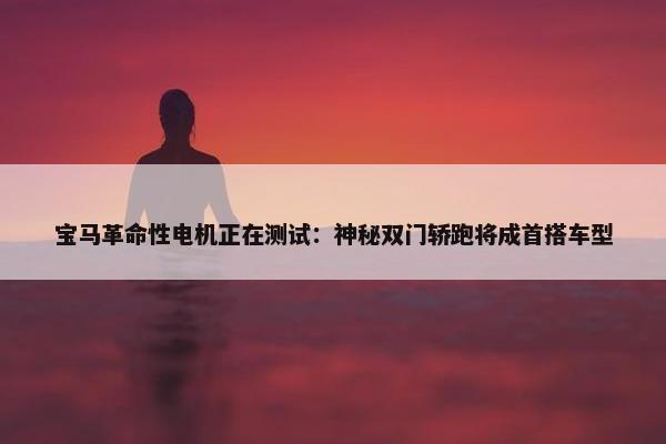 宝马革命性电机正在测试：神秘双门轿跑将成首搭车型