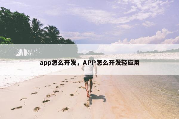 app怎么开发，APP怎么开发轻应用