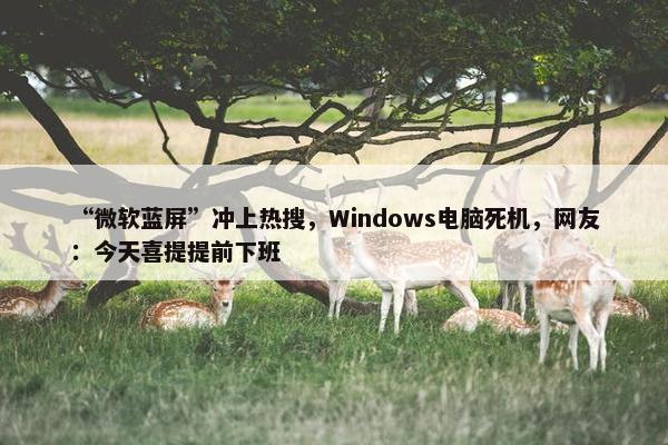 “微软蓝屏”冲上热搜，Windows电脑死机，网友：今天喜提提前下班