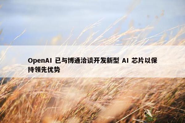 OpenAI 已与博通洽谈开发新型 AI 芯片以保持领先优势