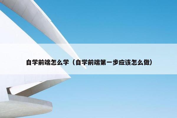 自学前端怎么学（自学前端第一步应该怎么做）