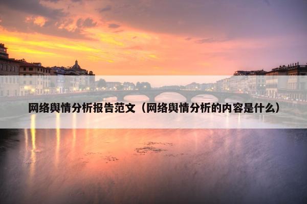 网络舆情分析报告范文（网络舆情分析的内容是什么）