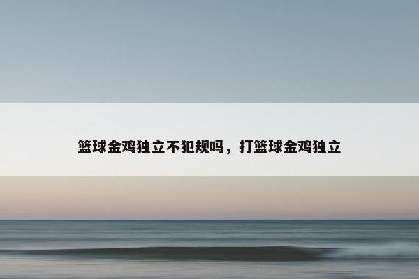 篮球金鸡独立不犯规吗，打篮球金鸡独立