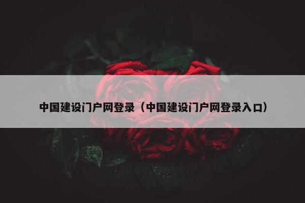 中国建设门户网登录（中国建设门户网登录入口）