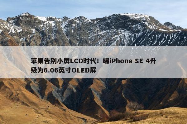 苹果告别小屏LCD时代！曝iPhone SE 4升级为6.06英寸OLED屏