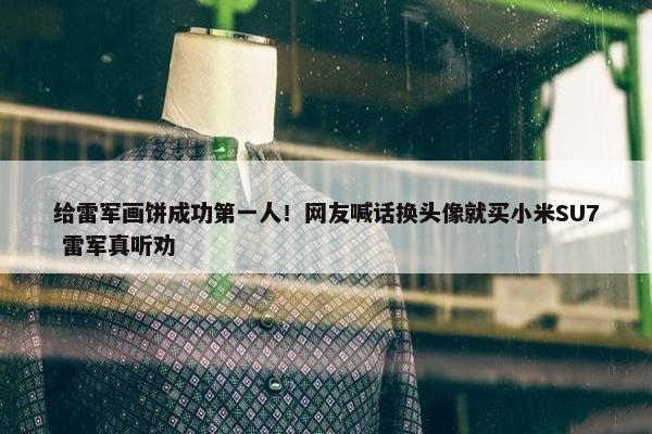 给雷军画饼成功第一人！网友喊话换头像就买小米SU7 雷军真听劝