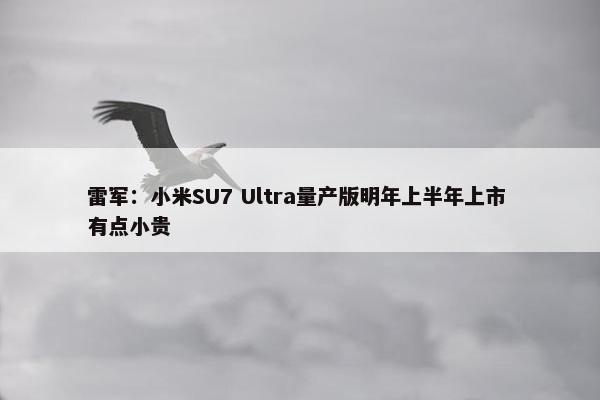 雷军：小米SU7 Ultra量产版明年上半年上市 有点小贵