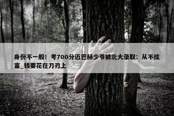 身份不一般！考700分迈巴赫少爷被北大录取：从不炫富_钱要花在刀刃上