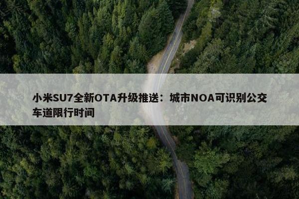 小米SU7全新OTA升级推送：城市NOA可识别公交车道限行时间