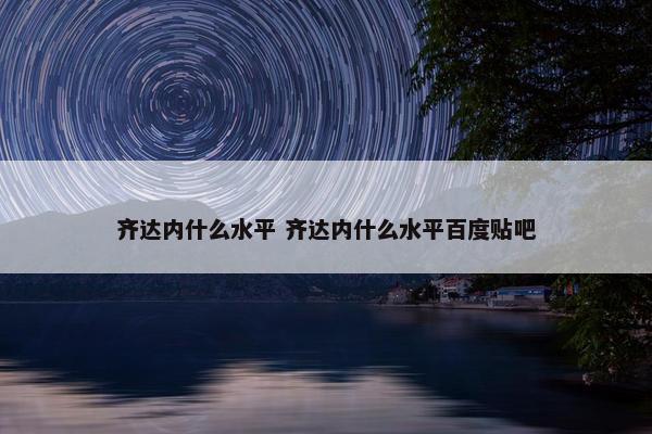 齐达内什么水平 齐达内什么水平百度贴吧