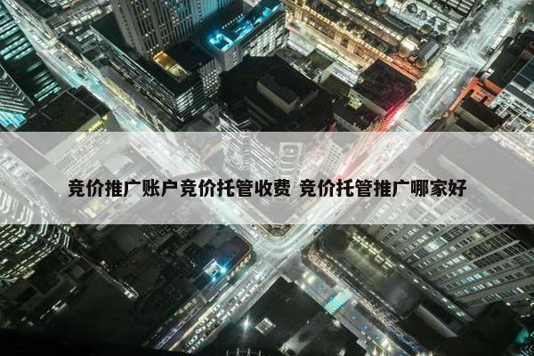 竞价推广账户竞价托管收费 竞价托管推广哪家好