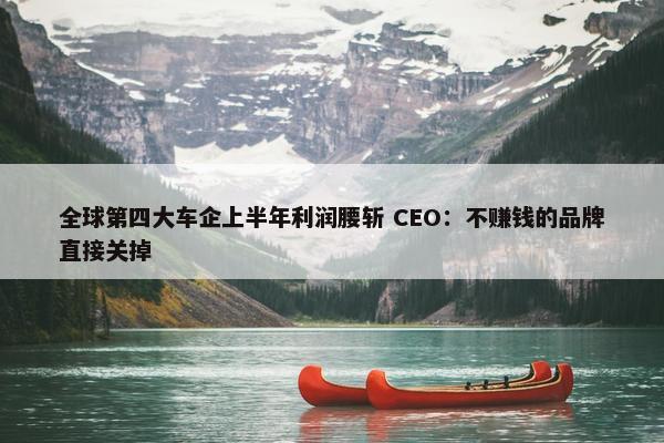 全球第四大车企上半年利润腰斩 CEO：不赚钱的品牌直接关掉