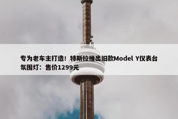 专为老车主打造！特斯拉推出旧款Model Y仪表台氛围灯：售价1299元