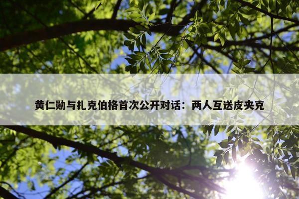 黄仁勋与扎克伯格首次公开对话：两人互送皮夹克