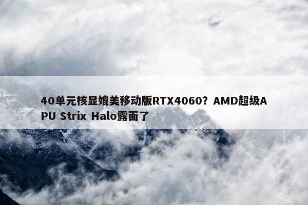 40单元核显媲美移动版RTX4060？AMD超级APU Strix Halo露面了