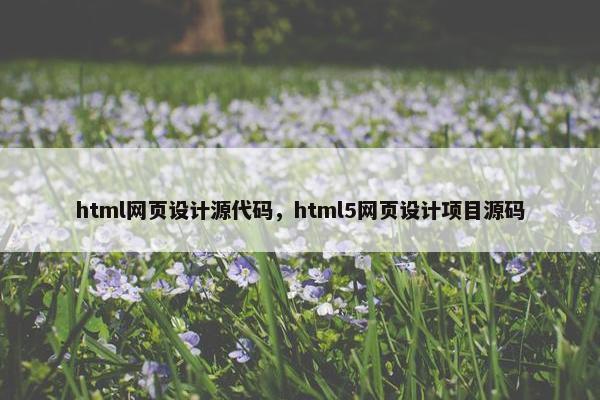 html网页设计源代码，html5网页设计项目源码