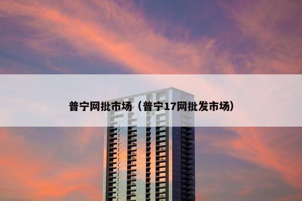 普宁网批市场（普宁17网批发市场）