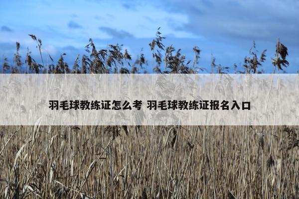 羽毛球教练证怎么考 羽毛球教练证报名入口