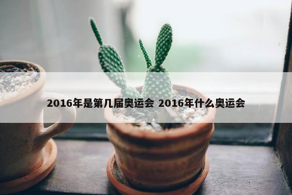 2016年是第几届奥运会 2016年什么奥运会