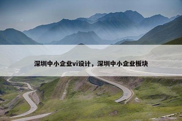 深圳中小企业vi设计，深圳中小企业板块