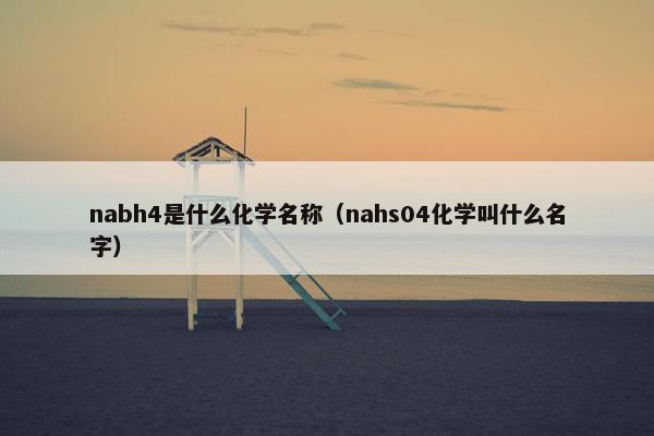 nabh4是什么化学名称（nahs04化学叫什么名字）