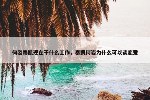 何姿秦凯现在干什么工作，秦凯何姿为什么可以谈恋爱