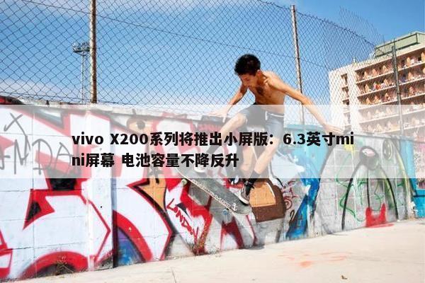 vivo X200系列将推出小屏版：6.3英寸mini屏幕 电池容量不降反升