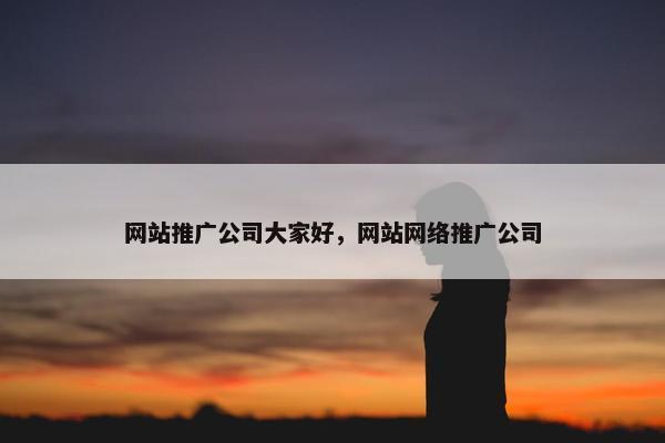 网站推广公司大家好，网站网络推广公司