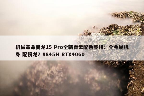 机械革命翼龙15 Pro全新青云配色亮相：全金属机身 配锐龙7 8845H RTX4060