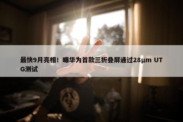 最快9月亮相！曝华为首款三折叠屏通过28μm UTG测试