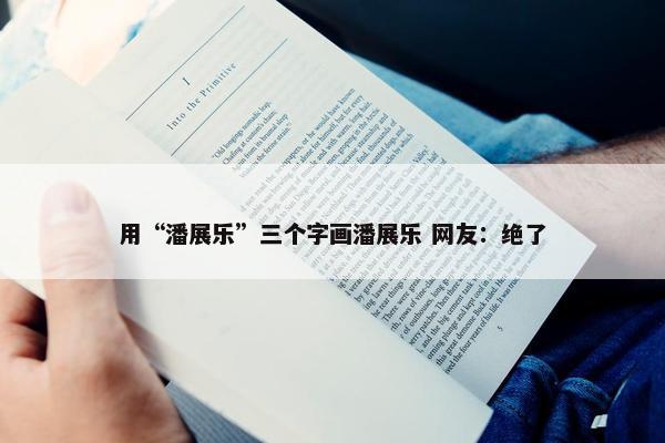 用“潘展乐”三个字画潘展乐 网友：绝了