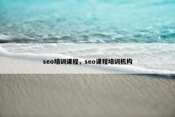 seo培训课程，seo课程培训机构