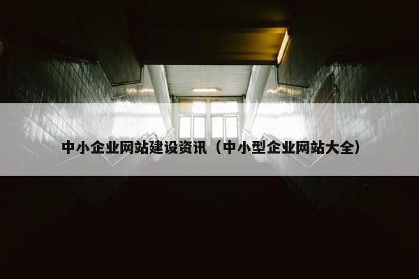 中小企业网站建设资讯（中小型企业网站大全）