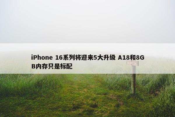 iPhone 16系列将迎来5大升级 A18和8GB内存只是标配