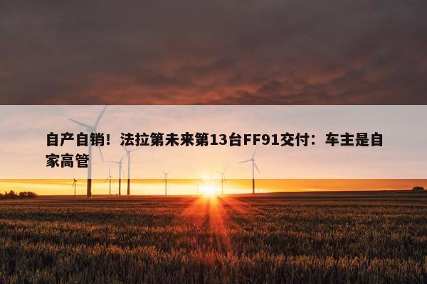 自产自销！法拉第未来第13台FF91交付：车主是自家高管