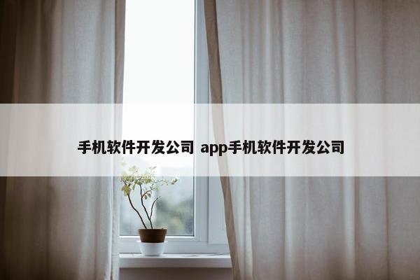 手机软件开发公司 app手机软件开发公司