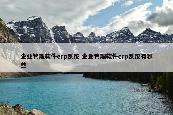 企业管理软件erp系统 企业管理软件erp系统有哪些