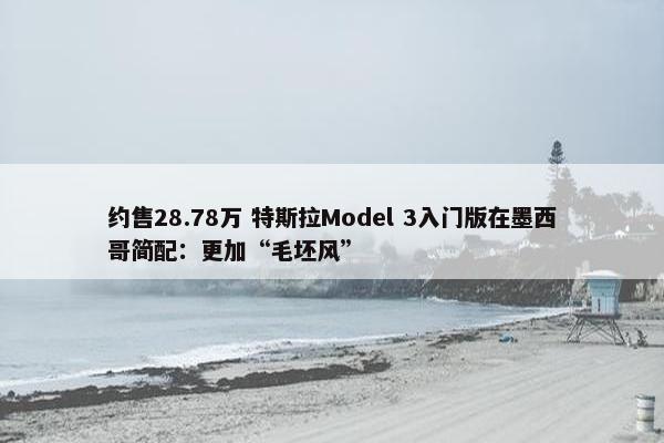 约售28.78万 特斯拉Model 3入门版在墨西哥简配：更加“毛坯风”